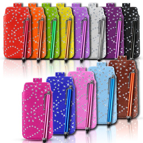 Diamond bling leather pull tab - diamond,